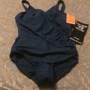 Miraclesuit dark green one-piece bathing suit